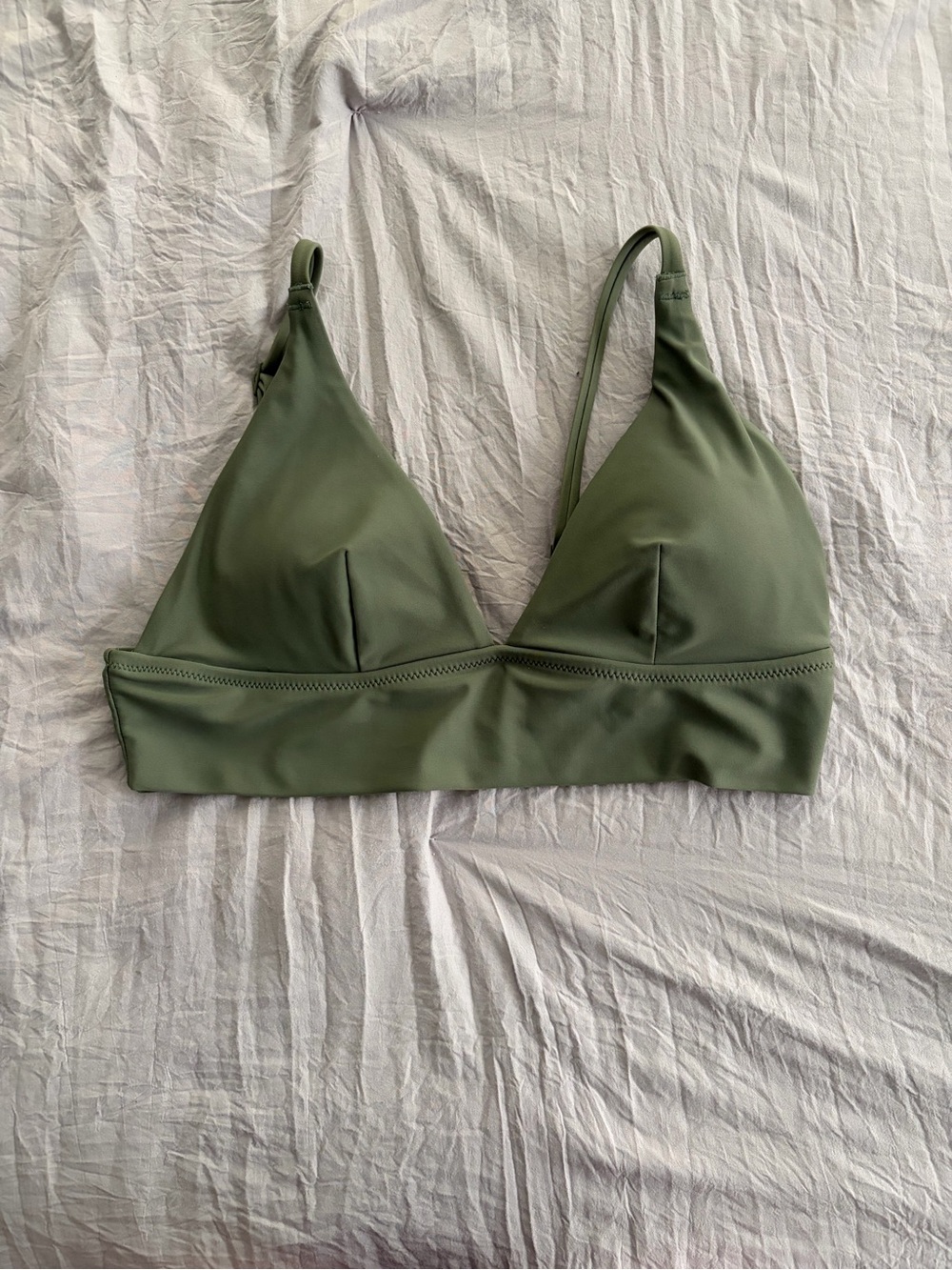aerie Olive Green Triangle Bathing Suit Top